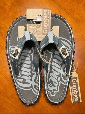 Men’s Gray Gumbies Islander Canvas Flip-Flops - Comfort Recycled Sole